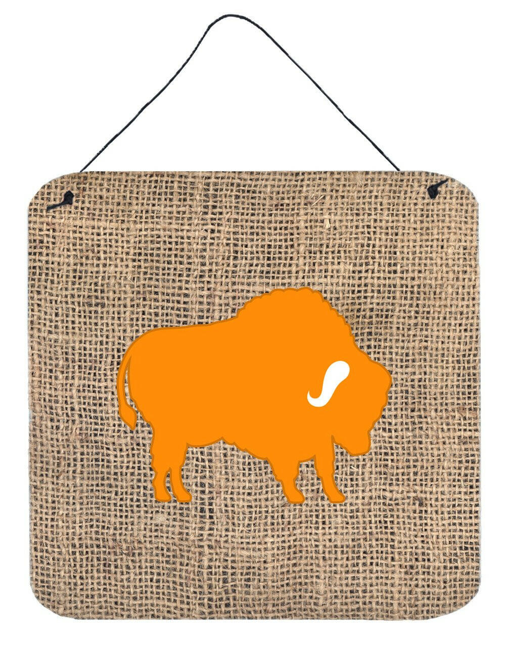 Buffalo Burlap and Orange Aluminium Metal Wall or Door Hanging Prints BB1127 by Caroline's Treasures