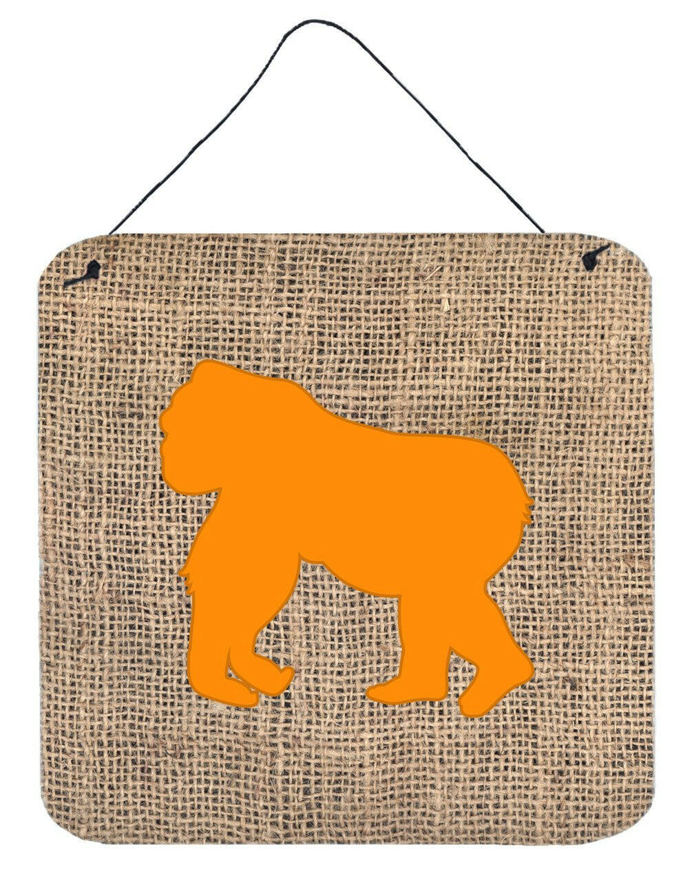 Gorilla Burlap and Orange Aluminium Metal Wall or Door Hanging Prints BB1129 by Caroline's Treasures