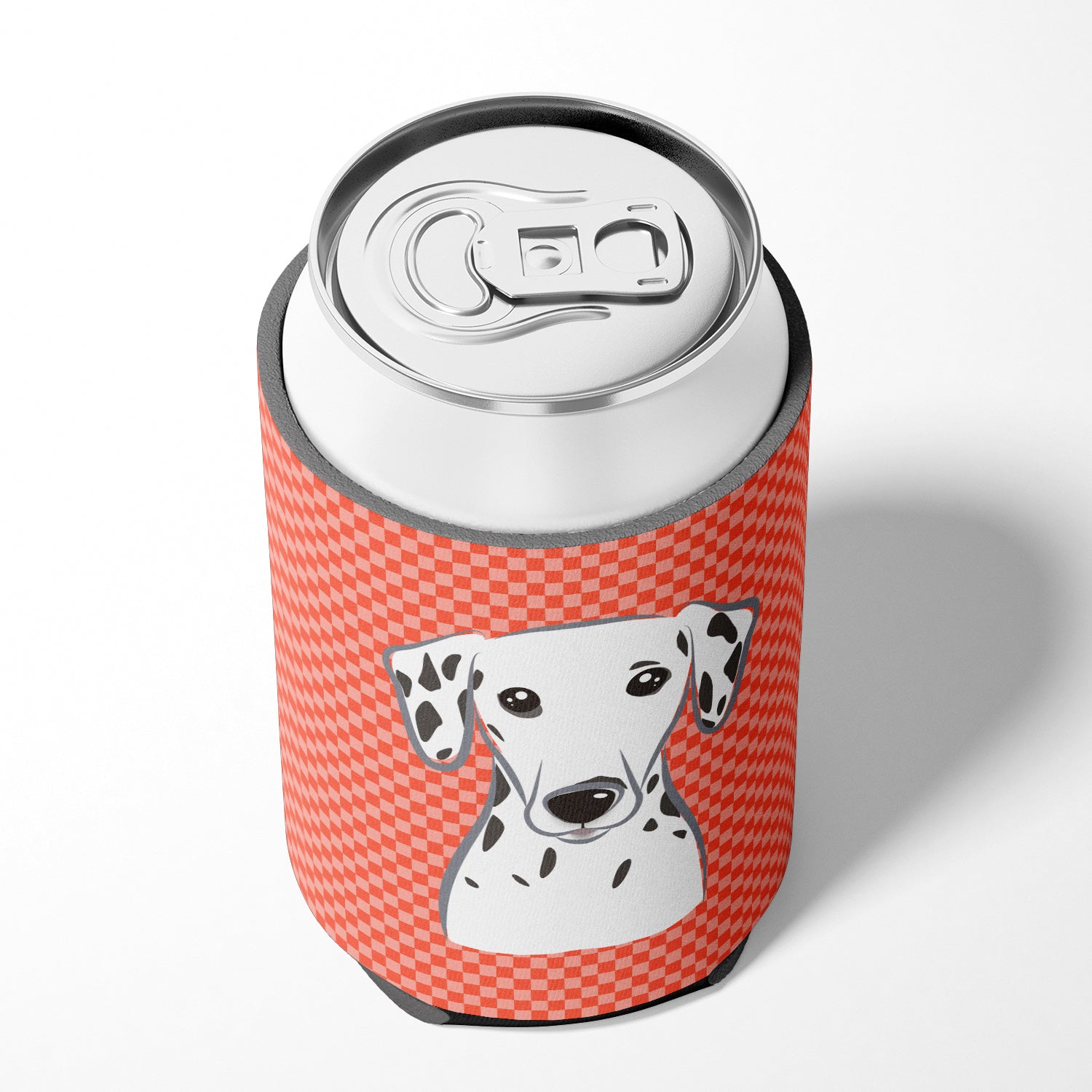 Red Checkered Dalmatian Can or Bottle Hugger BB1131CC.