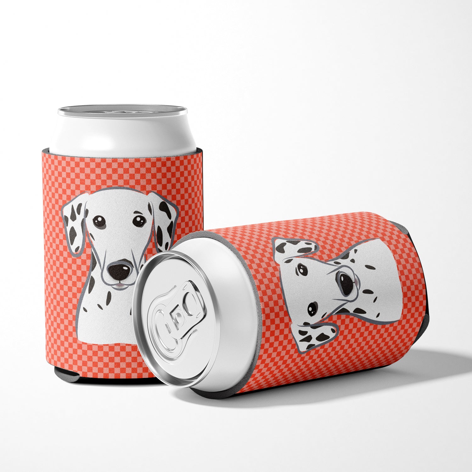 Red Checkered Dalmatian Can or Bottle Hugger BB1131CC.