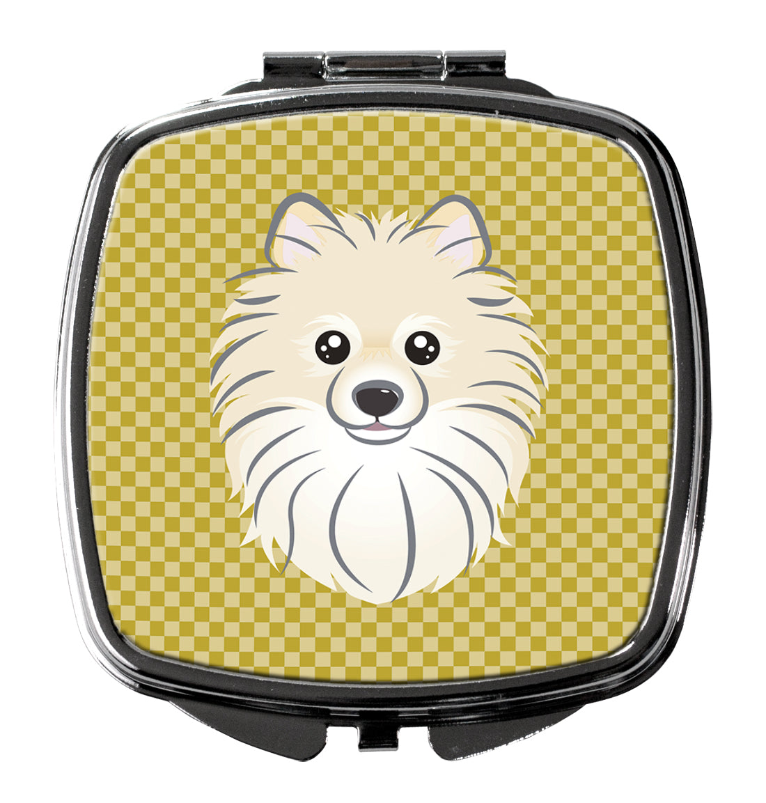 Tan Checkered Pomeranian Compact Mirror BB1135SCM  the-store.com.