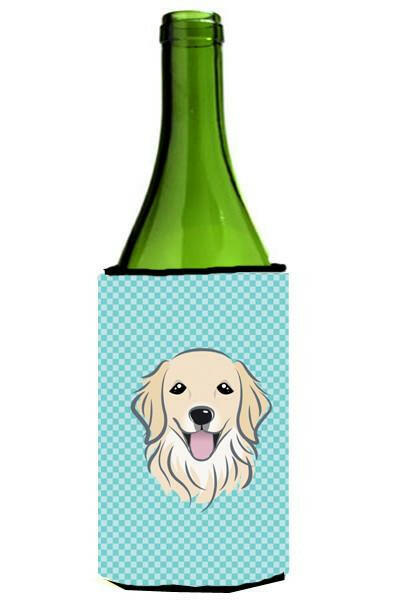 Checkerboard Blue Golden Retriever Wine Bottle Beverage Insulator Hugger BB1143LITERK by Caroline's Treasures