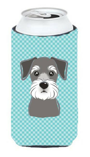 Checkerboard Blue Schnauzer Tall Boy Beverage Insulator Hugger BB1144TBC by Caroline&#39;s Treasures