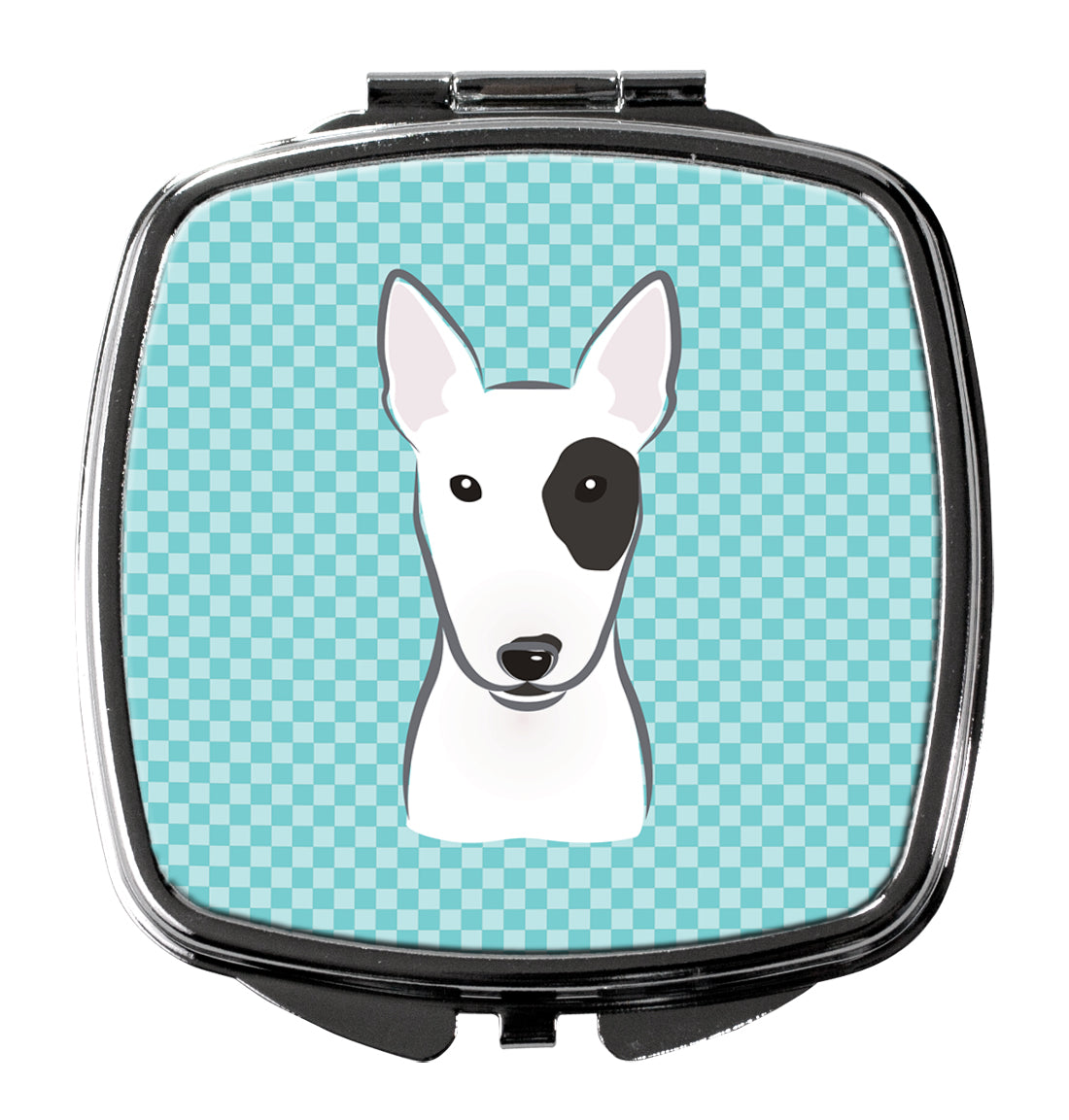 Checkerboard Blue Bull Terrier Compact Mirror BB1147SCM  the-store.com.