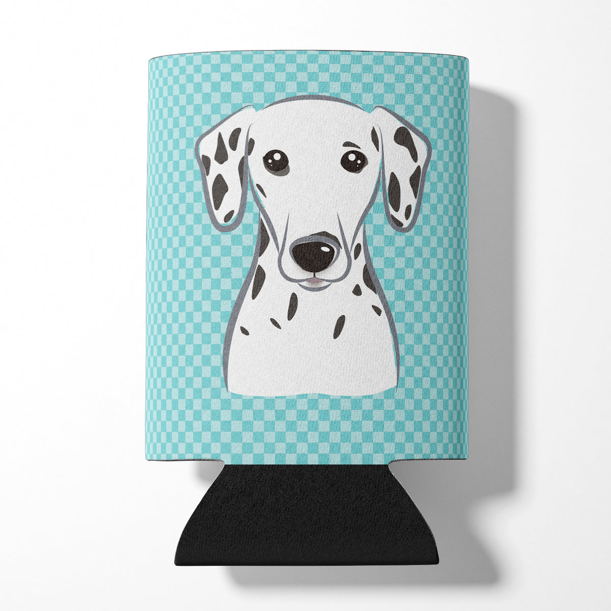 Checkerboard Blue Dalmatian Can or Bottle Hugger BB1148CC.