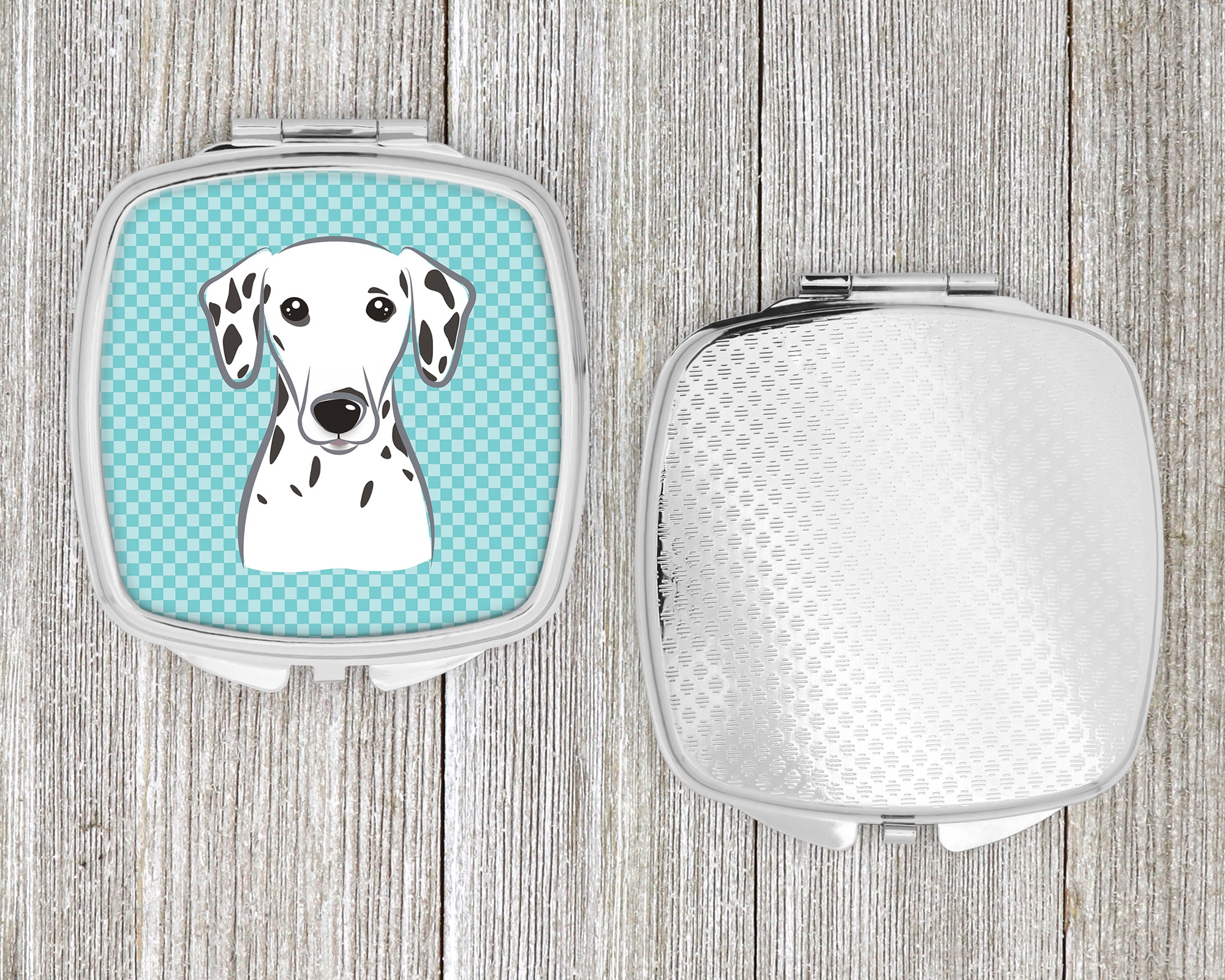 Checkerboard Blue Dalmatian Compact Mirror BB1148SCM  the-store.com.