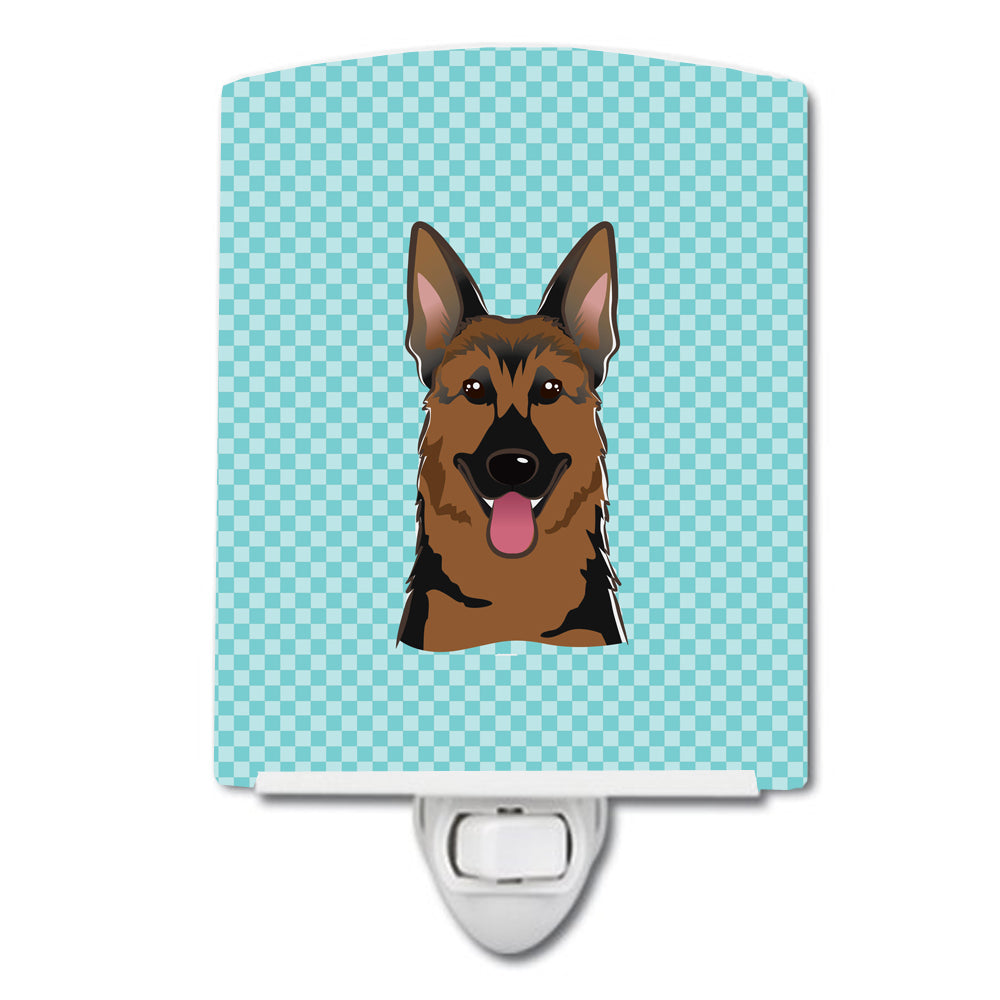 Checkerboard Blue German Shepherd Ceramic Night Light BB1149CNL - the-store.com