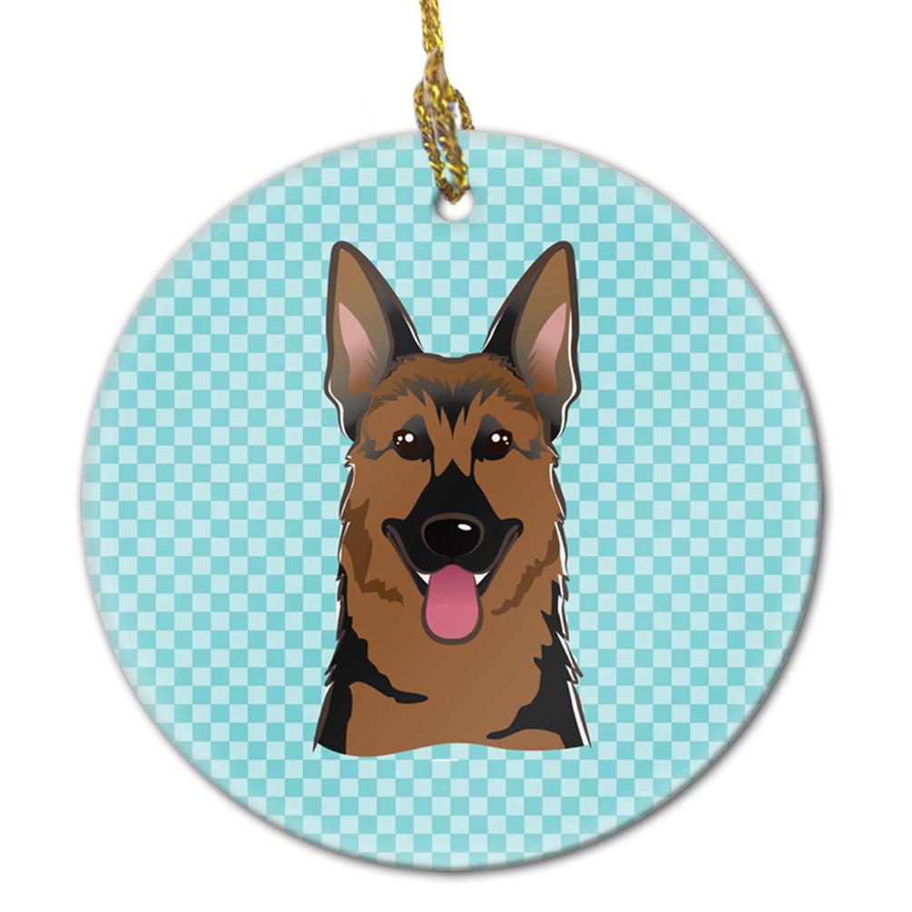 Checkerboard Blue German Shepherd Ceramic Ornament BB1149CO1 by Caroline's Treasures