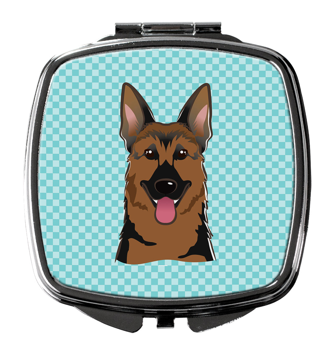 Checkerboard Blue German Shepherd Compact Mirror BB1149SCM  the-store.com.