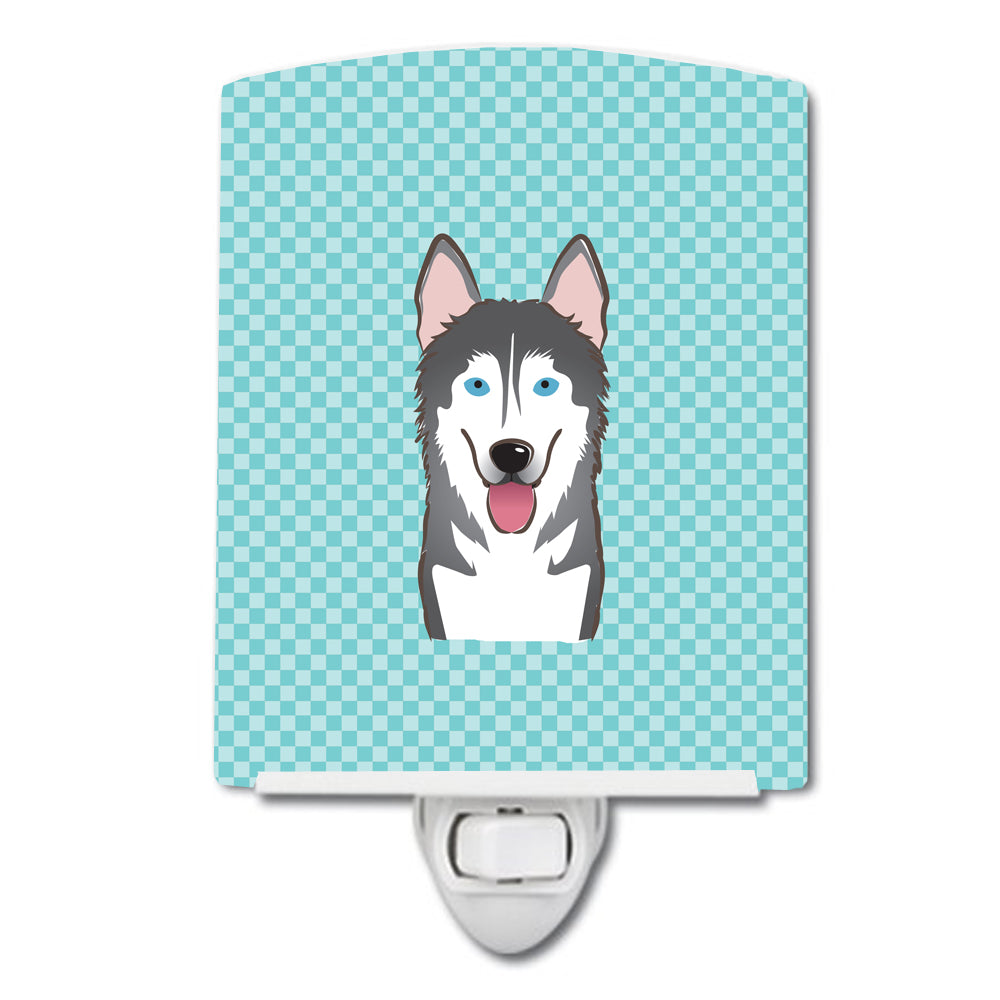 Checkerboard Blue Alaskan Malamute Ceramic Night Light BB1156CNL - the-store.com