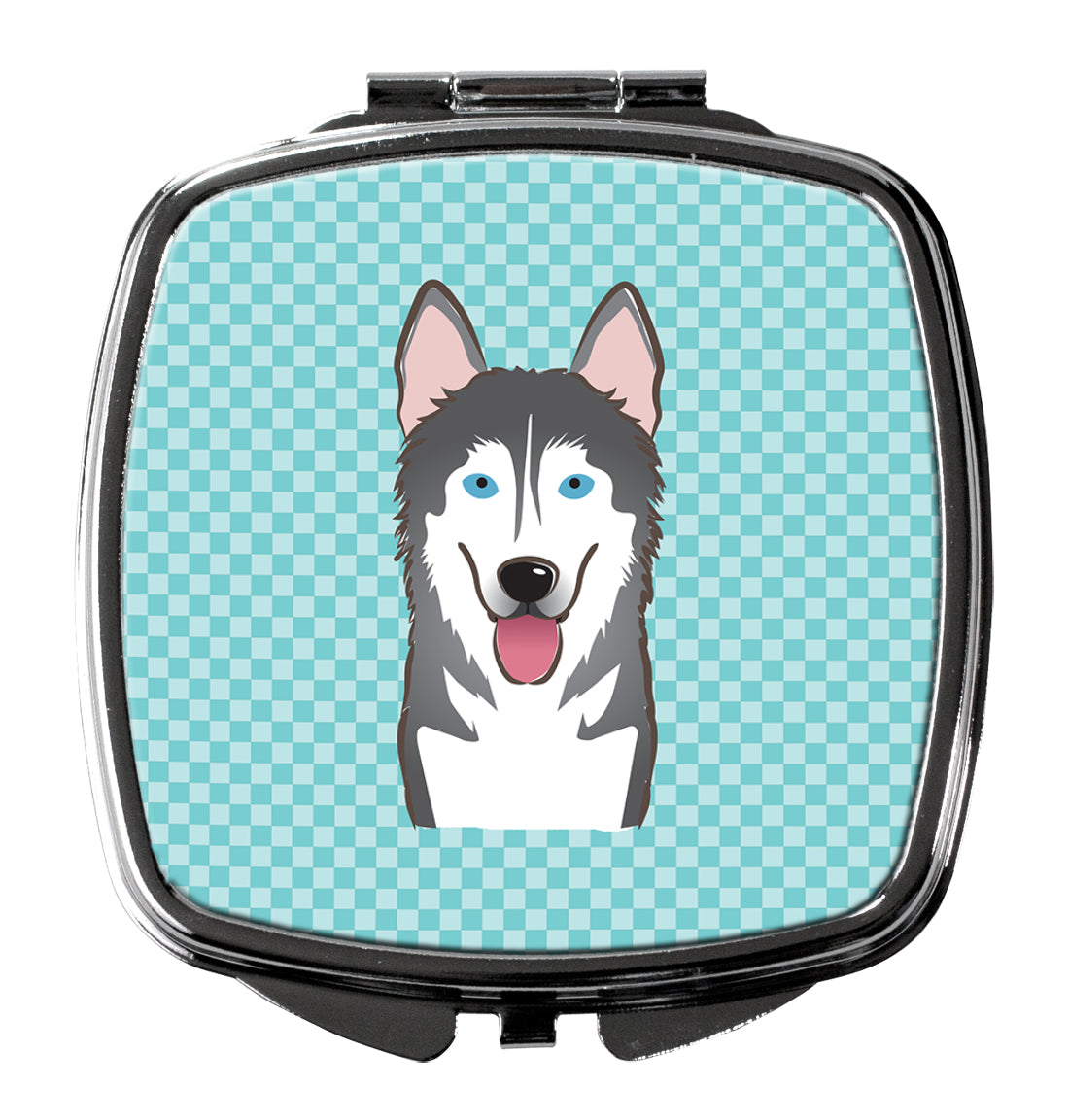 Checkerboard Blue Alaskan Malamute Compact Mirror BB1156SCM  the-store.com.