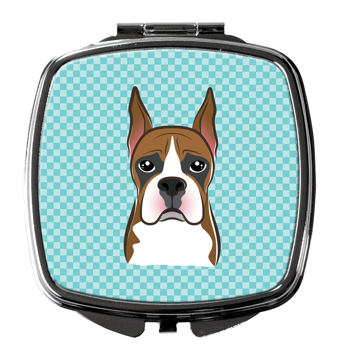 Checkerboard Blue Boxer Compact Mirror BB1161SCM  the-store.com.