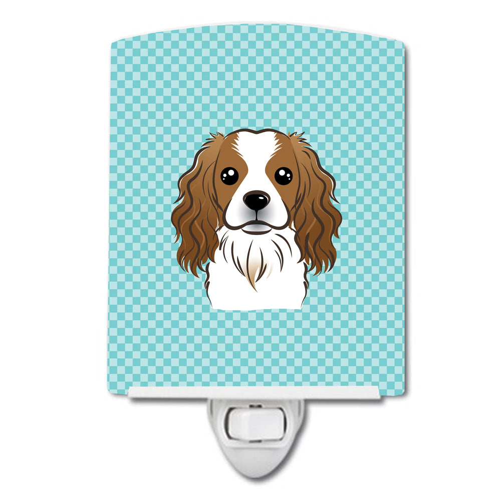 Checkerboard Blue Cavalier Spaniel Ceramic Night Light BB1162CNL - the-store.com