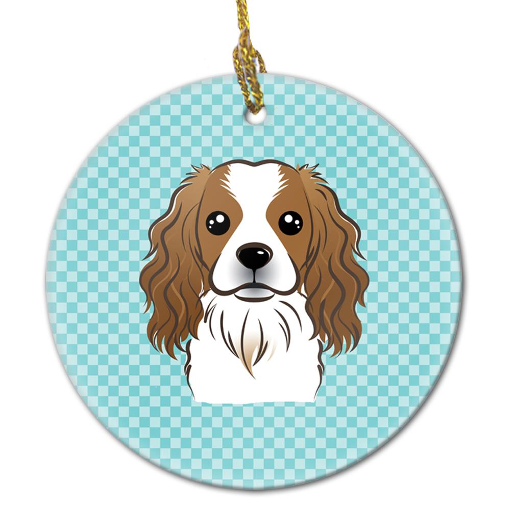 Checkerboard Blue Cavalier Spaniel Ceramic Ornament BB1162CO1 by Caroline's Treasures