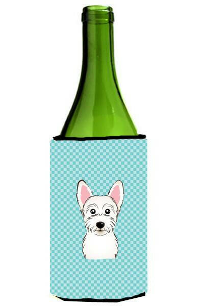 Checkerboard Blue Westie Wine Bottle Beverage Insulator Hugger BB1164LITERK by Caroline's Treasures