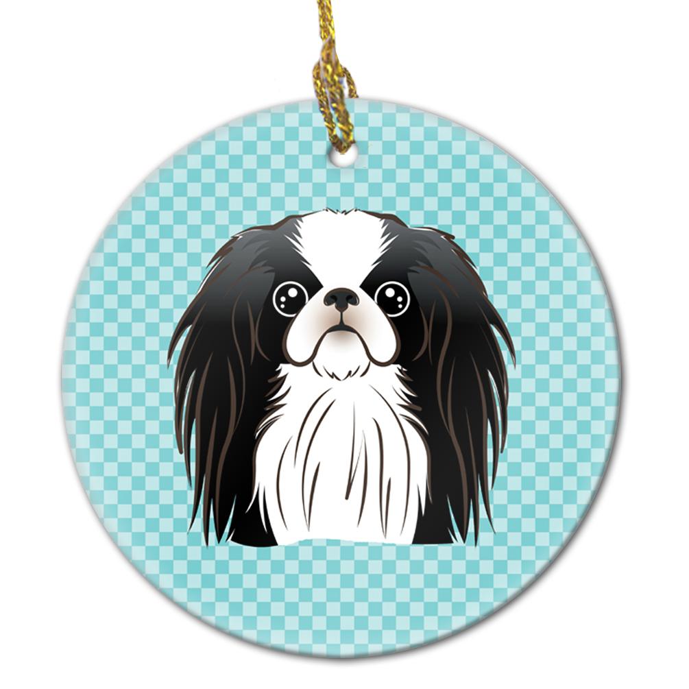 Checkerboard Blue Japanese Chin Ceramic Ornament BB1168CO1 by Caroline&#39;s Treasures