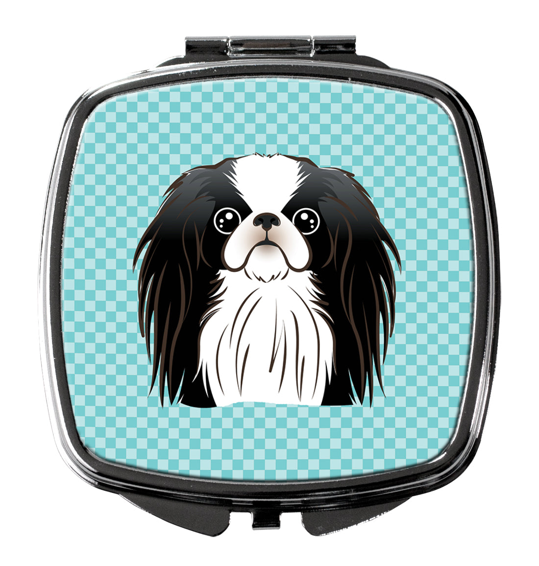 Checkerboard Blue Japanese Chin Compact Mirror BB1168SCM  the-store.com.