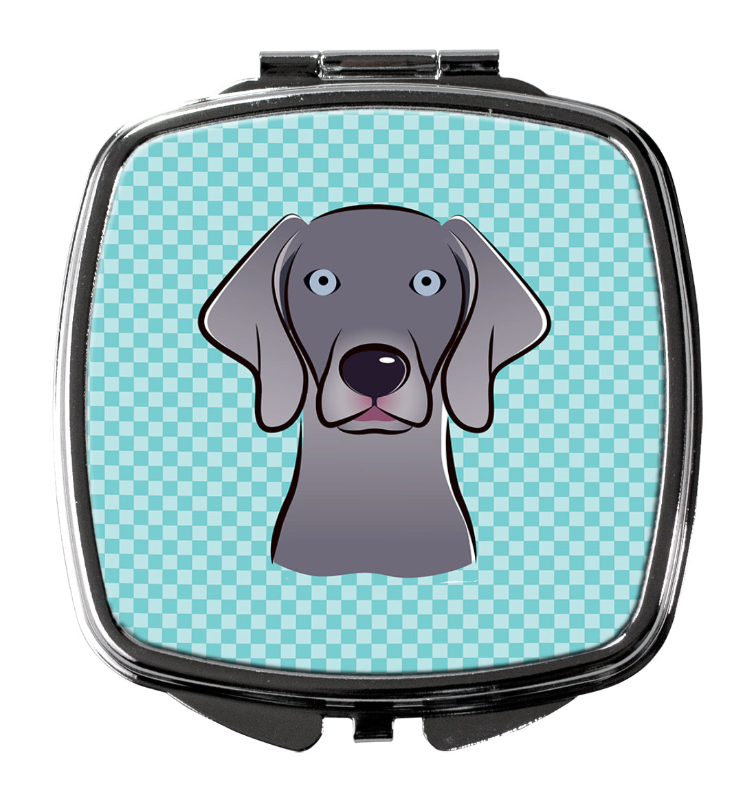 Checkerboard Blue Weimaraner Compact Mirror BB1169SCM  the-store.com.