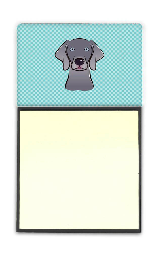 Checkerboard Blue Weimaraner Refiillable Sticky Note Holder or Postit Note Dispenser BB1169SN by Caroline&#39;s Treasures