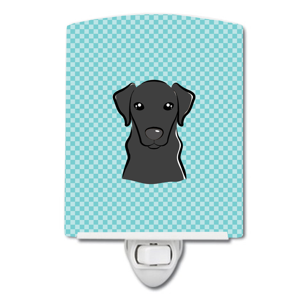 Checkerboard Blue Black Labrador Ceramic Night Light BB1173CNL - the-store.com