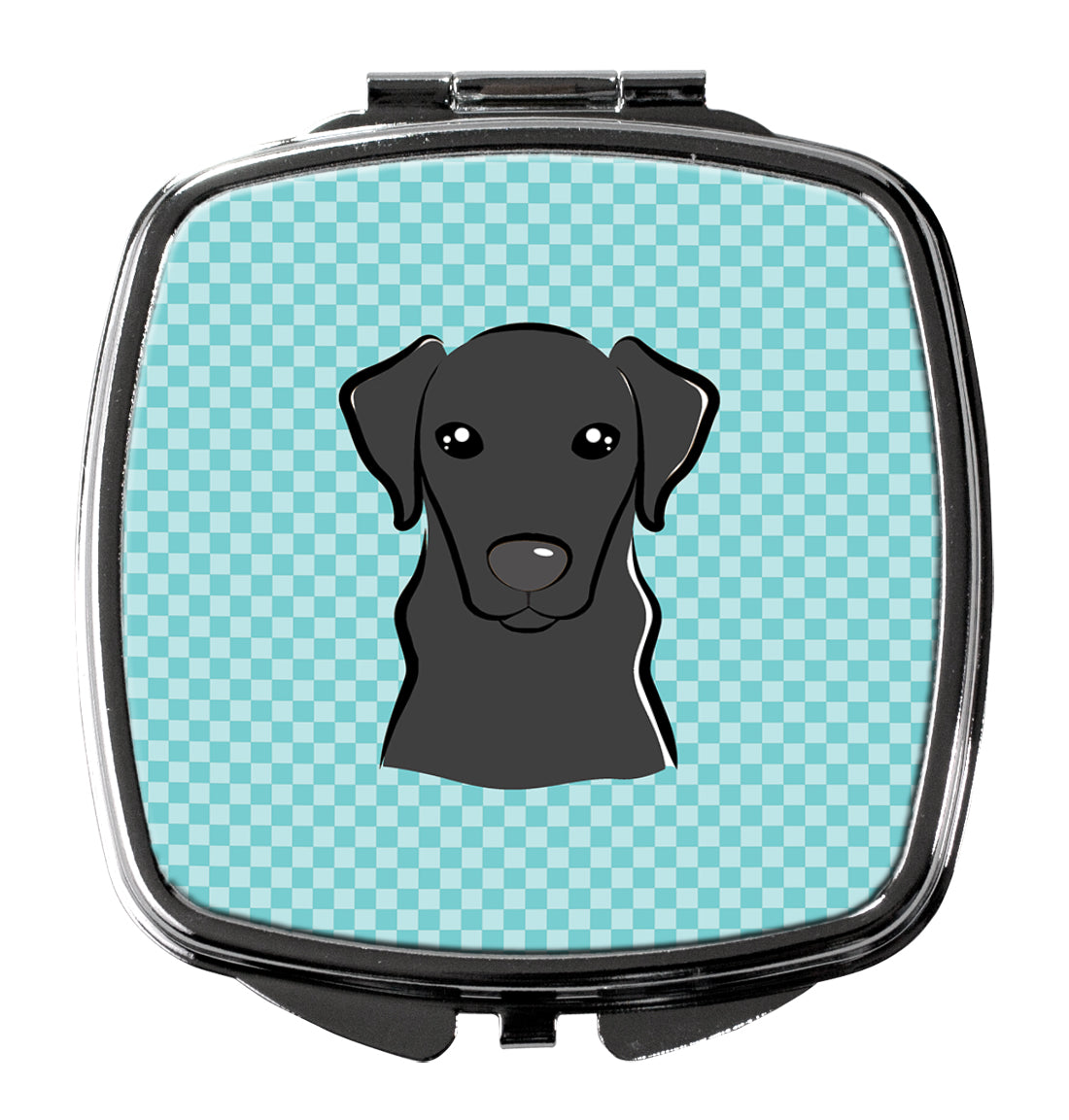 Checkerboard Blue Black Labrador Compact Mirror BB1173SCM  the-store.com.