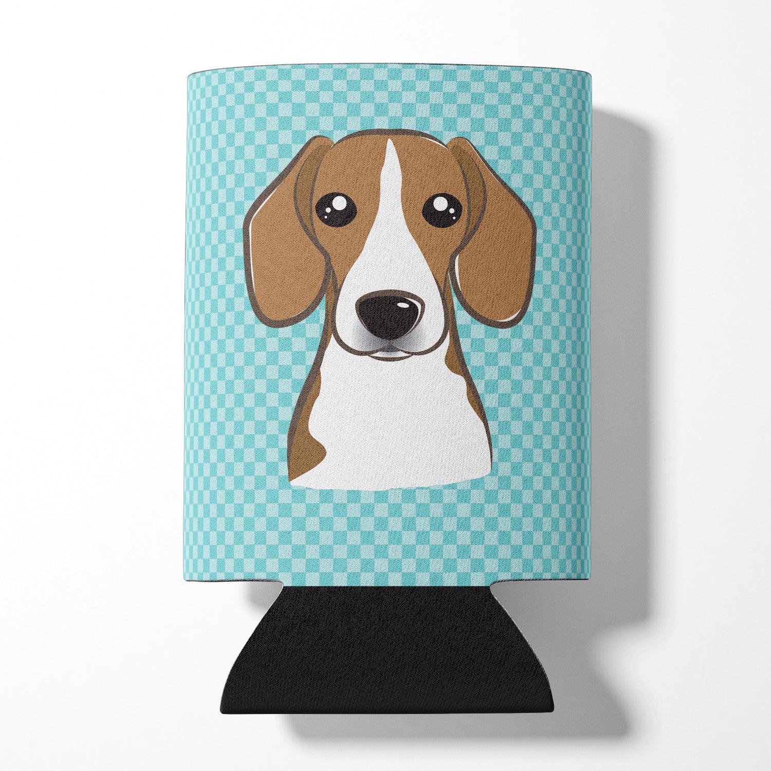 Checkerboard Blue Beagle Can or Bottle Hugger BB1177CC.