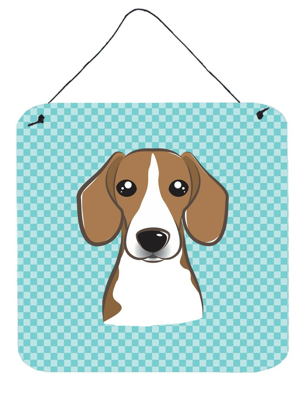 Checkerboard Blue Beagle Aluminium Metal Wall or Door Hanging Prints BB1177DS66 by Caroline's Treasures