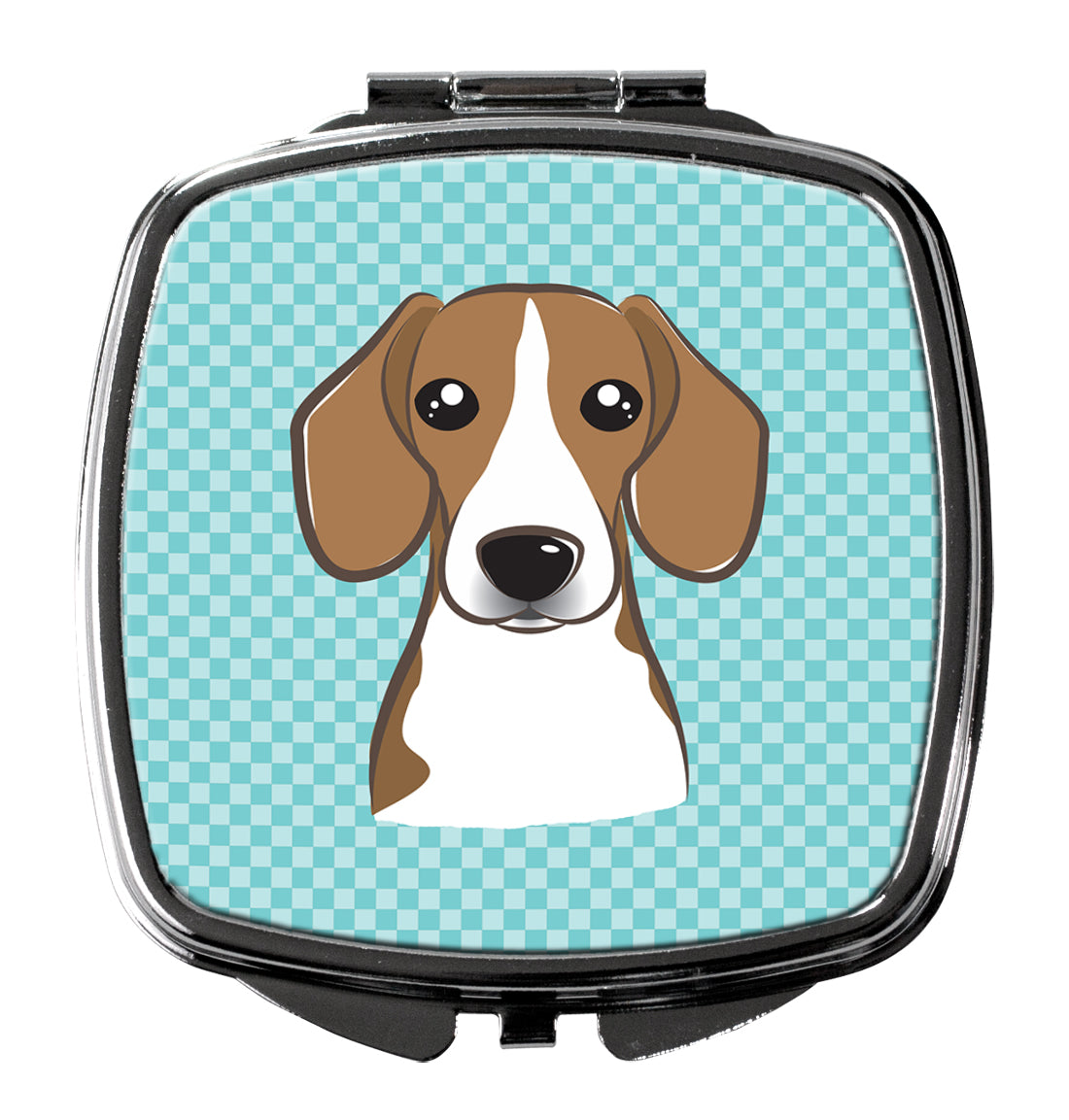 Checkerboard Blue Beagle Compact Mirror BB1177SCM  the-store.com.