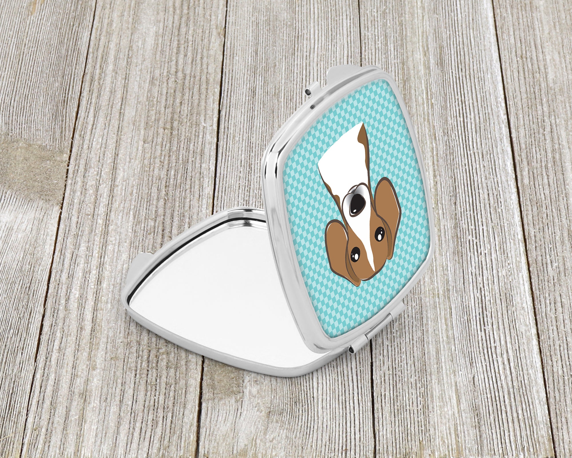 Checkerboard Blue Beagle Compact Mirror BB1177SCM  the-store.com.