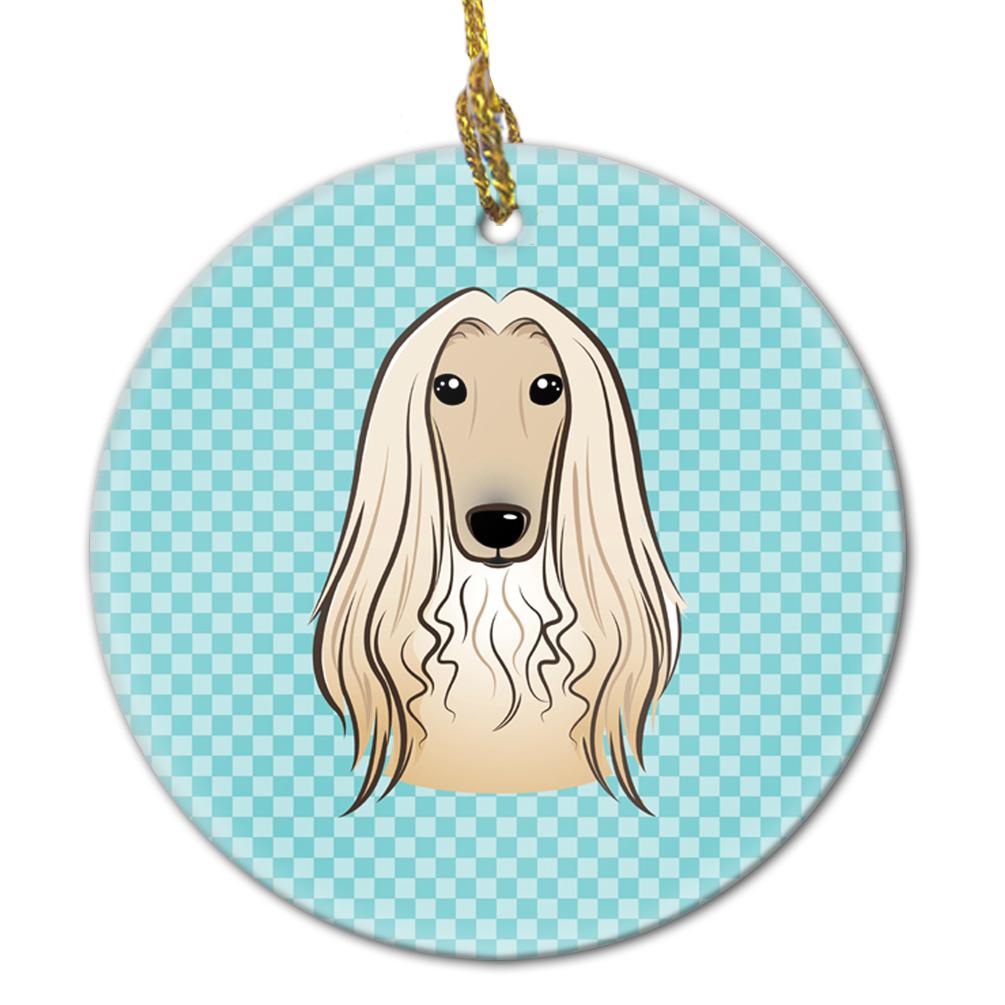 Checkerboard Blue Afghan Hound Ceramic Ornament BB1182CO1 by Caroline's Treasures