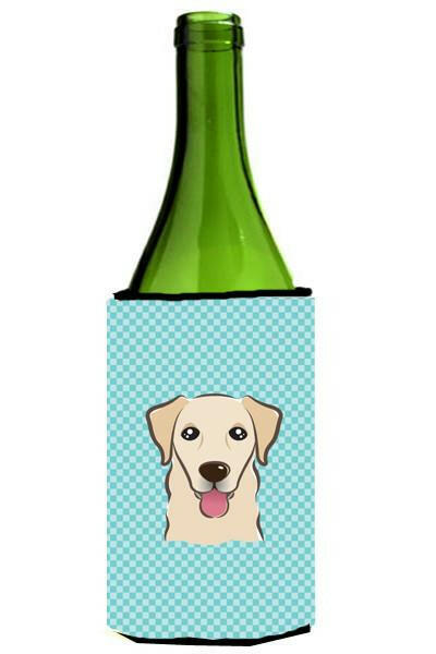 Checkerboard Blue Golden Retriever Wine Bottle Beverage Insulator Hugger BB1190LITERK by Caroline's Treasures