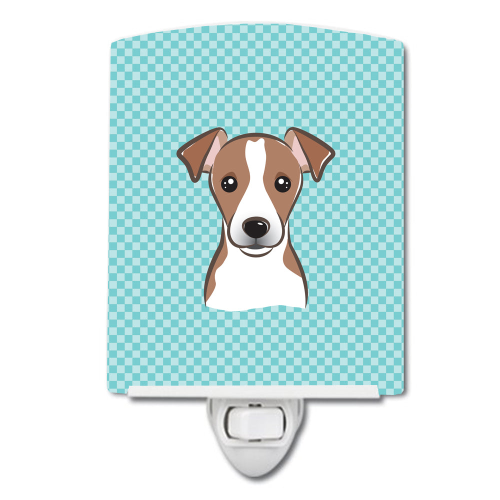 Checkerboard Blue Jack Russell Terrier Ceramic Night Light BB1198CNL - the-store.com