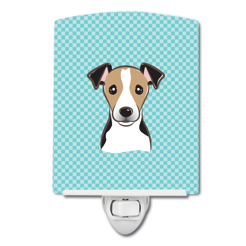 Checkerboard Blue Jack Russell Terrier Ceramic Night Light BB1199CNL - the-store.com