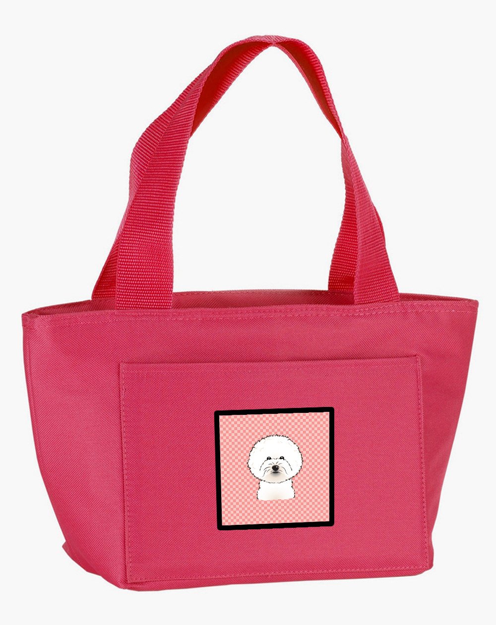 Checkerboard Pink Bichon Frise Lunch Bag BB1217PK-8808 by Caroline&#39;s Treasures