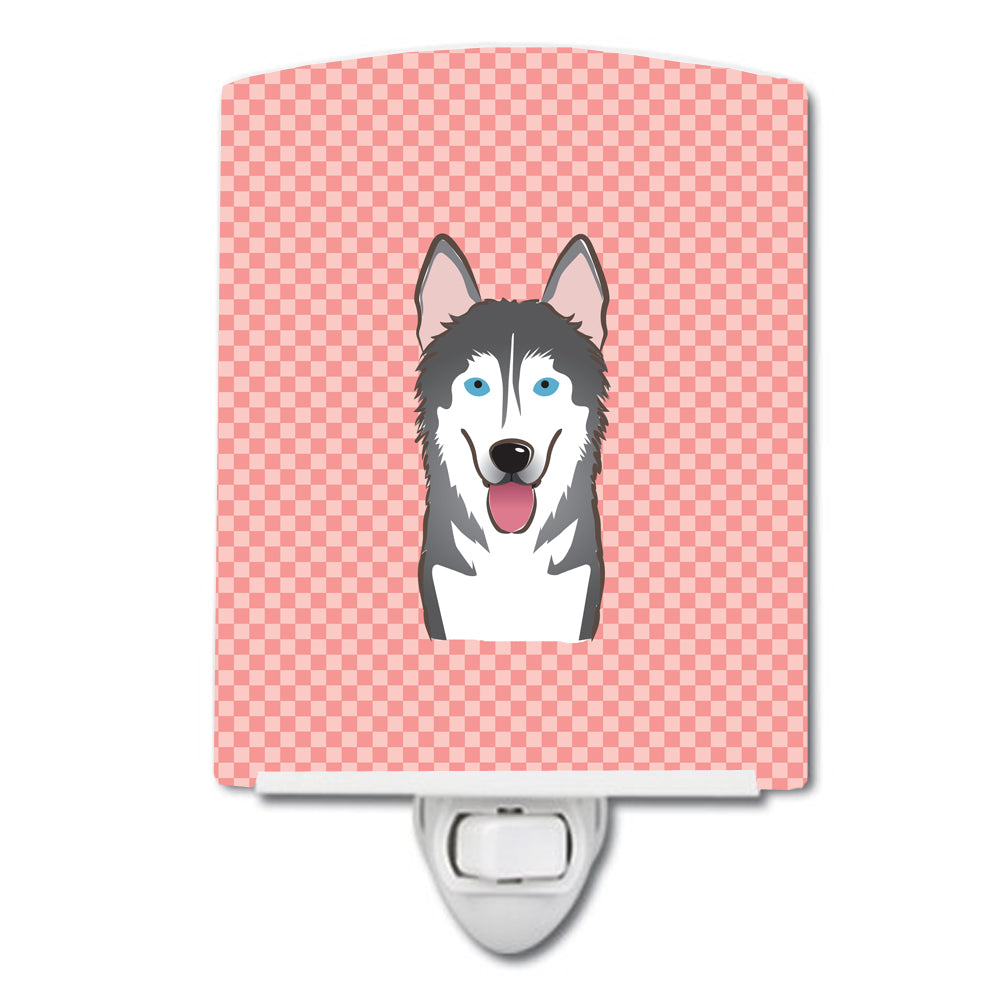 Checkerboard Pink Alaskan Malamute Ceramic Night Light BB1218CNL - the-store.com