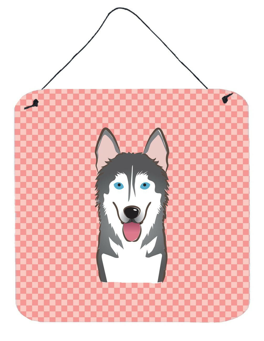 Checkerboard Pink Alaskan Malamute Wall or Door Hanging Prints BB1218DS66 by Caroline&#39;s Treasures