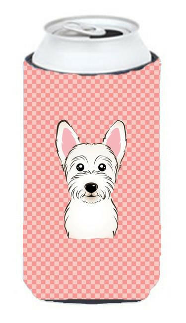 Checkerboard Pink Westie Tall Boy Beverage Insulator Hugger BB1226TBC by Caroline&#39;s Treasures