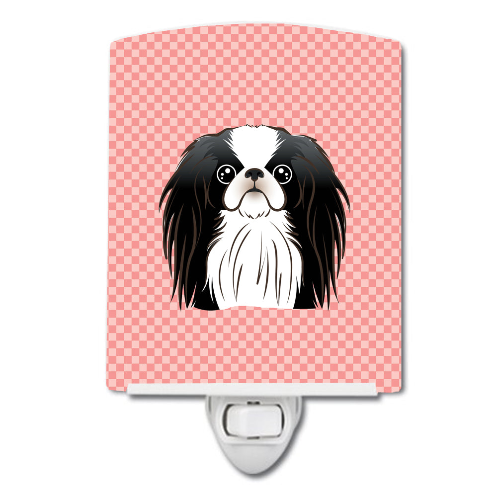 Checkerboard Pink Japanese Chin Ceramic Night Light BB1230CNL - the-store.com