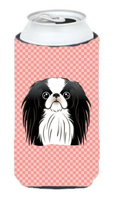 Checkerboard Pink Japanese Chin Tall Boy Beverage Insulator Hugger BB1230TBC by Caroline's Treasures