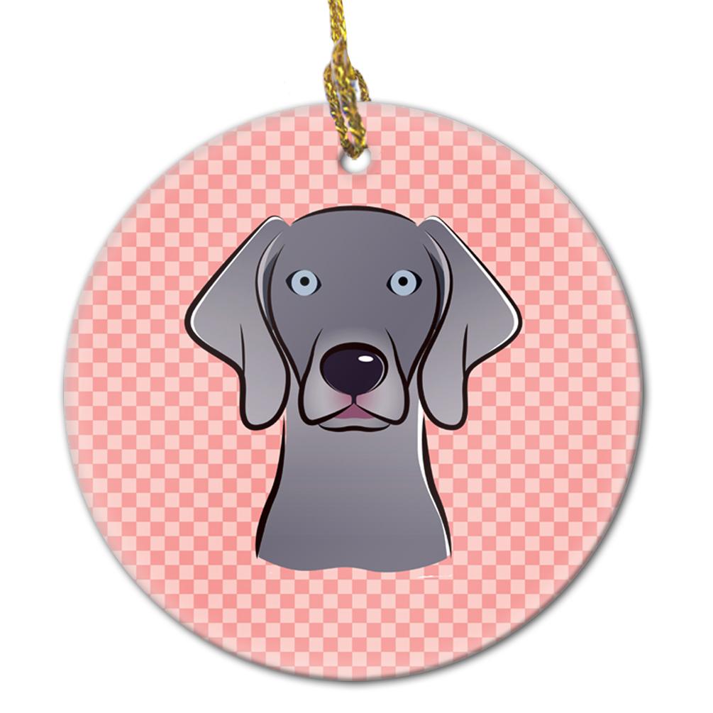 Checkerboard Blue Weimaraner Ceramic Ornament by Caroline&#39;s Treasures