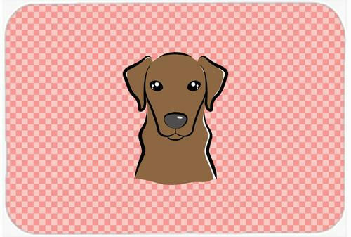 Checkerboard Pink Chocolate Labrador Mouse Pad, Hot Pad or Trivet BB1234MP by Caroline's Treasures