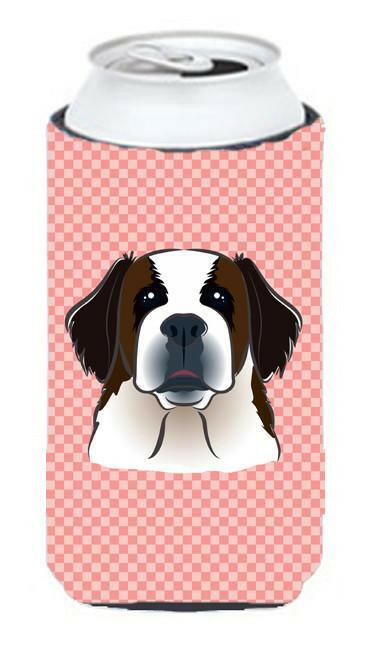 Checkerboard Pink Saint Bernard Tall Boy Beverage Insulator Hugger BB1246TBC by Caroline's Treasures