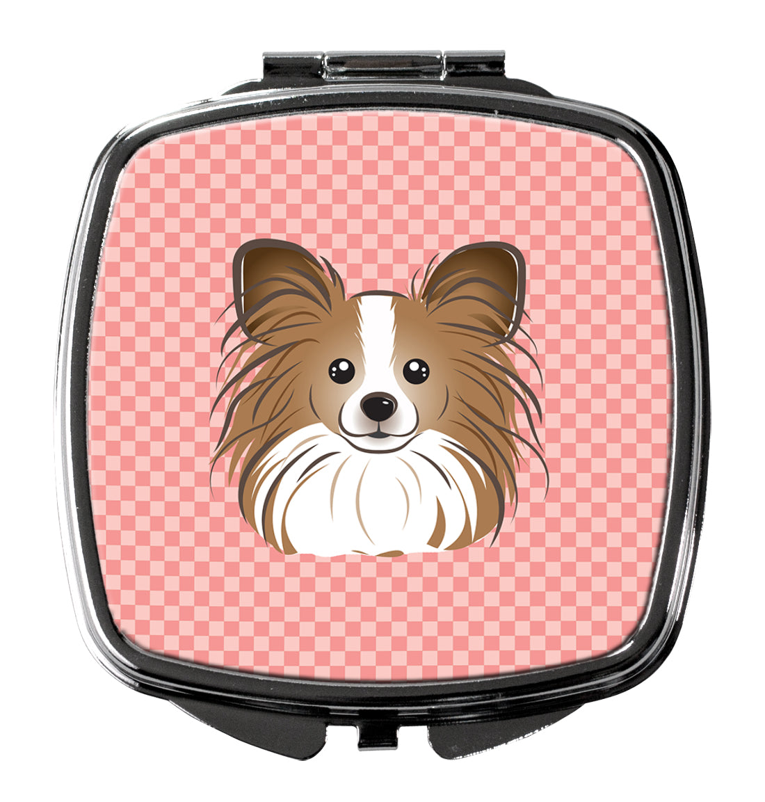 Checkerboard Pink Papillon Compact Mirror BB1248SCM  the-store.com.