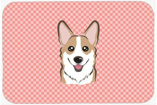 Checkerboard Pink Corgi Mouse Pad, Hot Pad or Trivet BB1253MP by Caroline&#39;s Treasures