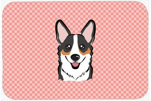 Checkerboard Pink Corgi Mouse Pad, Hot Pad or Trivet BB1255MP by Caroline's Treasures