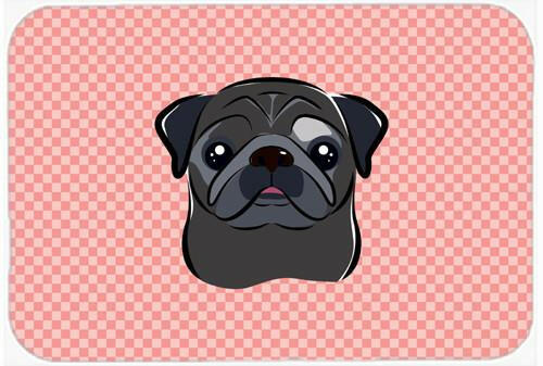 Checkerboard Pink Black Pug Mouse Pad, Hot Pad or Trivet BB1263MP by Caroline&#39;s Treasures