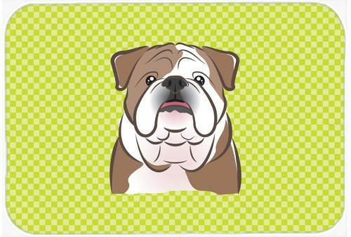 Checkerboard Lime Green English Bulldog  Mouse Pad, Hot Pad or Trivet BB1281MP by Caroline&#39;s Treasures