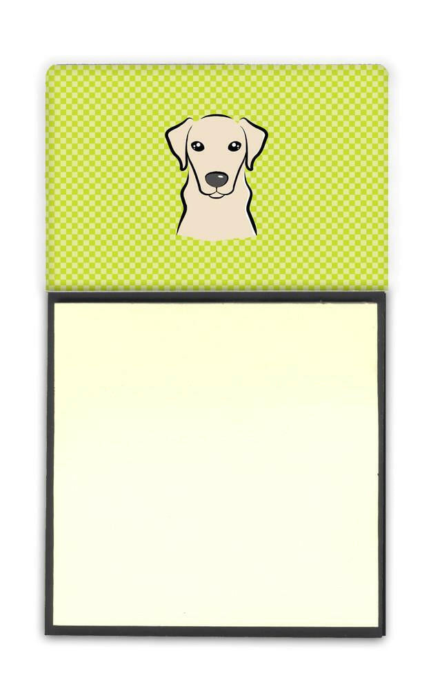 Checkerboard Lime Green Yellow Labrador Refiillable Sticky Note Holder or Postit Note Dispenser BB1284SN by Caroline's Treasures