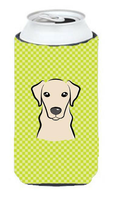 Checkerboard Lime Green Yellow Labrador Tall Boy Beverage Insulator Hugger BB1284TBC by Caroline's Treasures