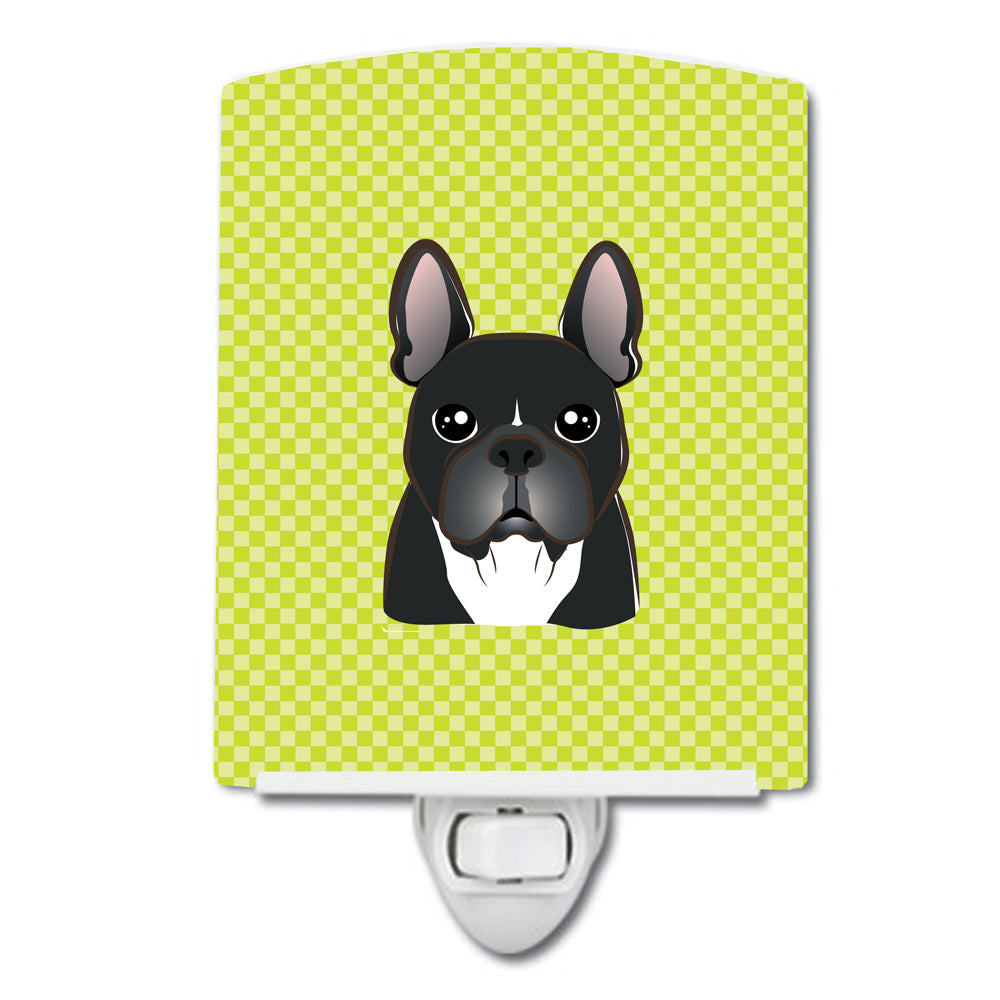 Checkerboard Lime Green French Bulldog Ceramic Night Light BB1289CNL - the-store.com